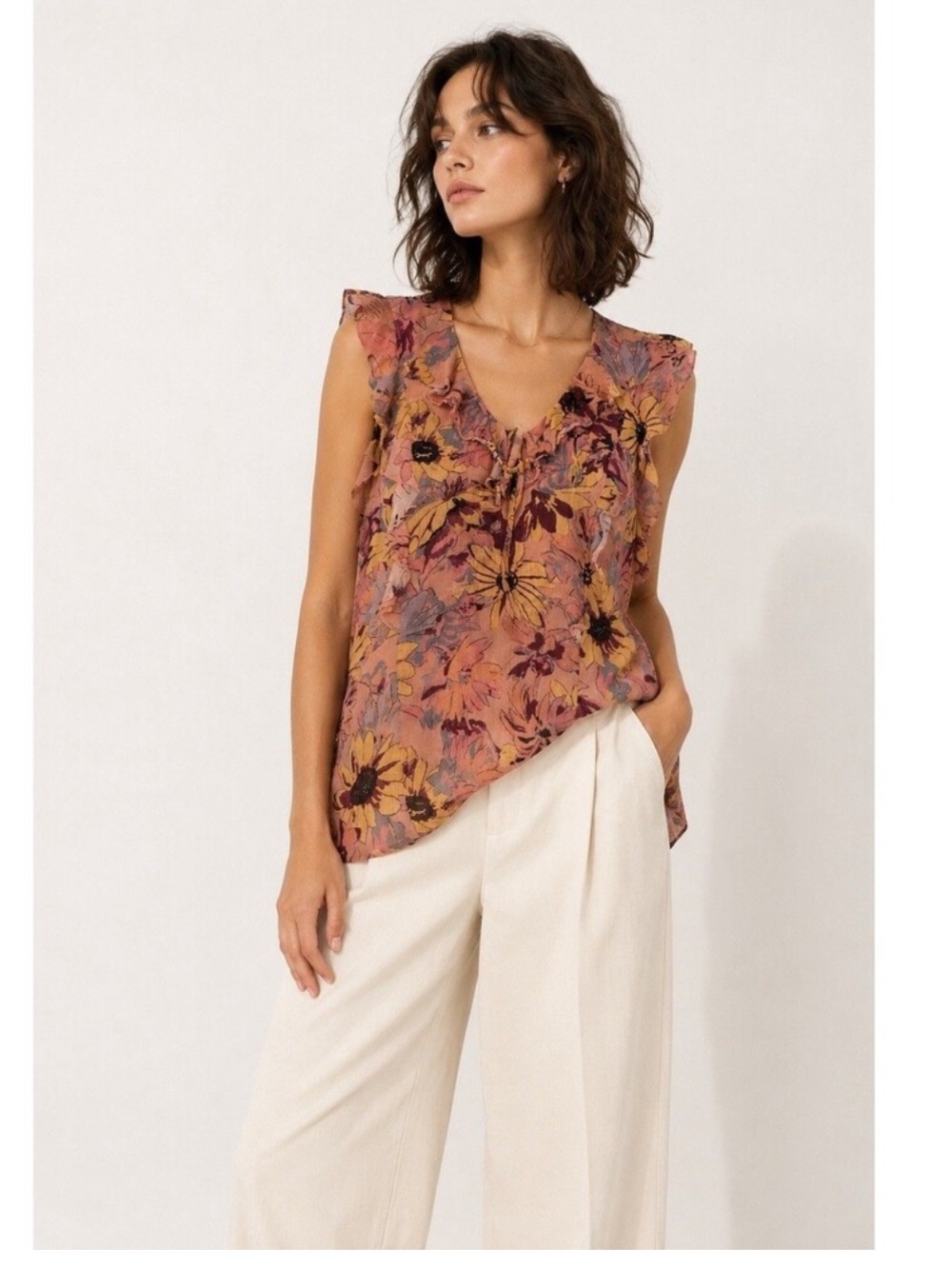 PAIGE Cataleya top - pink multi silk